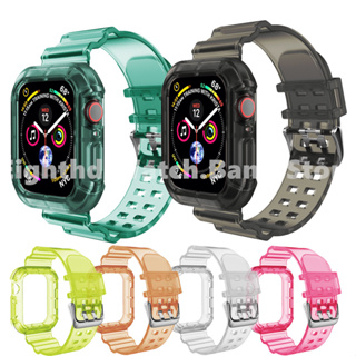 Glacier สายนาฬิกาข้อมือ และเคส สีพื้น สําหรับ Apple Watch Ultra 2 Ultra Series 9 8 7 6 SE 5 4 3 2 1 ขนาด 49 มม. 41 มม. 45 มม. 44 มม. 42 มม. 40 มม. 38 มม.