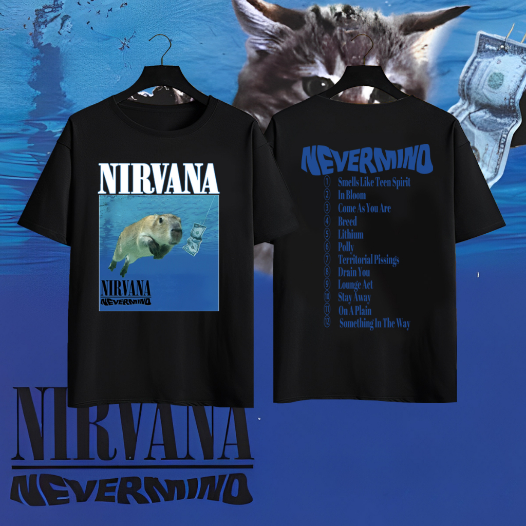 เสื้อวง Nirvana ลิขสิทธิ์แท้100% ลาย NEVERMIND | Shopee Thailand