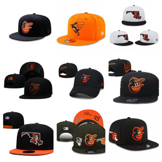 MLB Baltimore Orioles หมวกปีกปีกแบนแบบปรับได้หมวกกีฬากลางแจ้ง