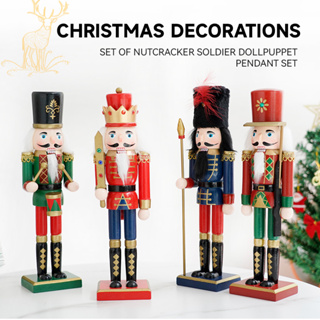 ตุ๊กตาแครกเกอร์ไม้ รูปทหาร ขนาด 30 ซม. สไตล์วินเทจ สําหรับตกแต่งบ้าน เทศกาลคริสต์มาส ปีใหม่