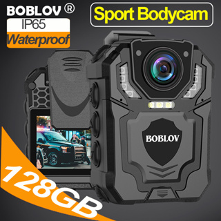 สินค้า Boblov T5 กล้องบันทึกเสียง กล้องติดหน้าอกตำรวจ กีฬากันน้ำ Body Mini Action Police Camera HD 1296P 3600mAH Night Version 128GB DVR Video Recorder Camcorder Bodycam Motorcycle Dash Cam For Vlogging