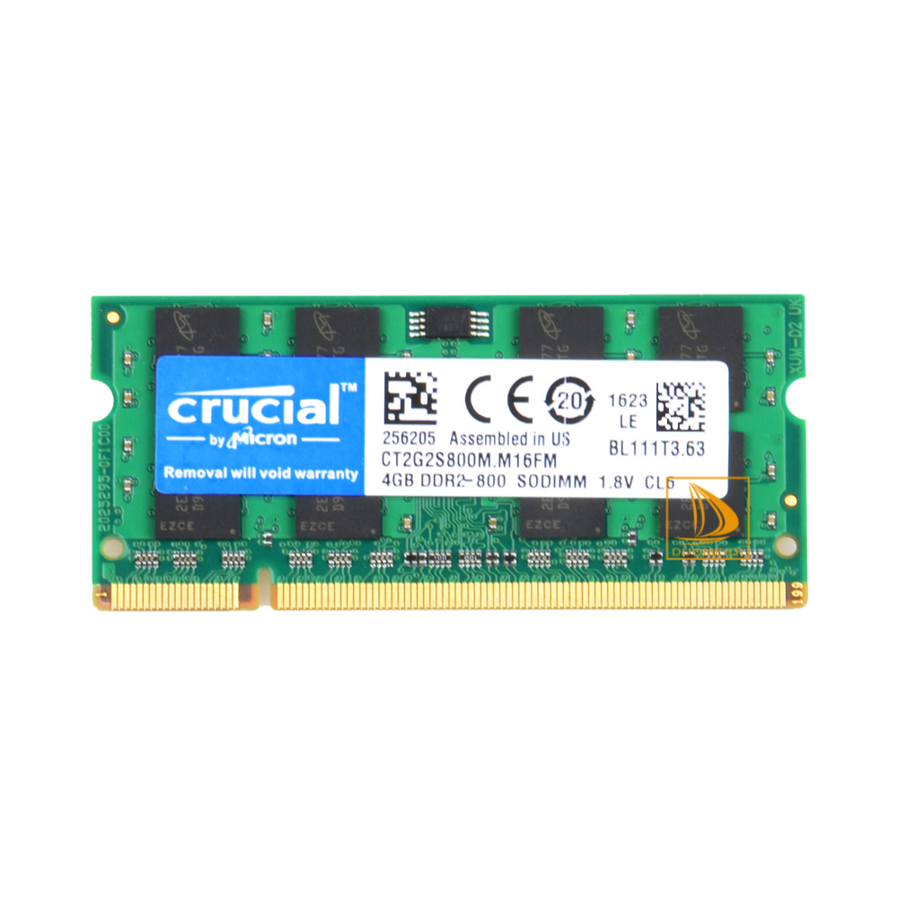 Mémoire 2RX8 1.8V Barrette RAM DDR2 4 Go 800MHz PC2-6400S – Pour Ordinateur Portable – 200 Broches SODIMM – 1,8V – 16 Puces RAM 4Go 800MHz SODIMM