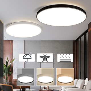 โคมไฟเพดาน LED ขนาดใหญ่ สามสี 18W 30W 40W สําหรับห้องนอน ห้องครัว ห้องนั่งเล่น