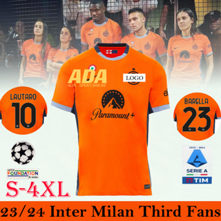 เสื้อกีฬาแขนสั้น ลายทีมชาติฟุตบอล Inter M Third 23-24 ไซซ์ S - 4XL ชุดเหย้า