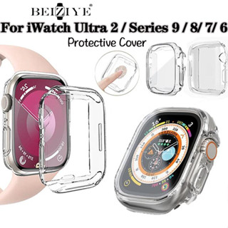 beiziye เคส TPU แบบใส สำหรับหน้าปัดนาฬิกา iWatch series 9 Ultra 2 8 Ultra 7 49 มม.41 มม. 45 มม.38 มม. 40 มม. 42 มม. 44 มม.  สำหรับ iWatch 6 SE 5 4 3 2 1