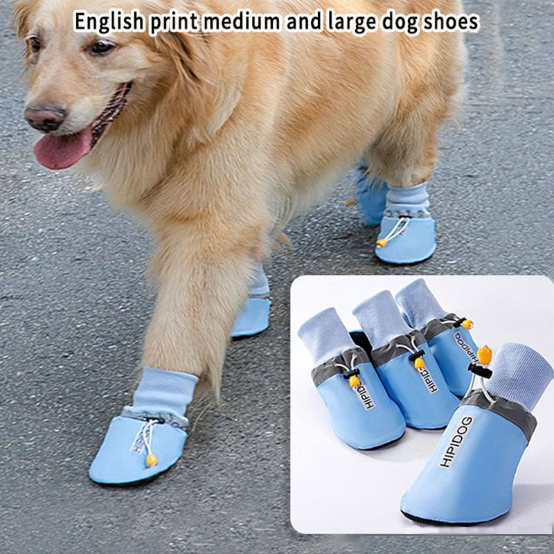 รองเท้าสุนัขขนาดใหญ่พิมพ์ภาษาอังกฤษ-รองเท้าหมา-ตาข่ายกันลื่นระบายอากาศกลางแจ้ง-รองเท้าสุนัข-รองเท้าหมาใหญ่