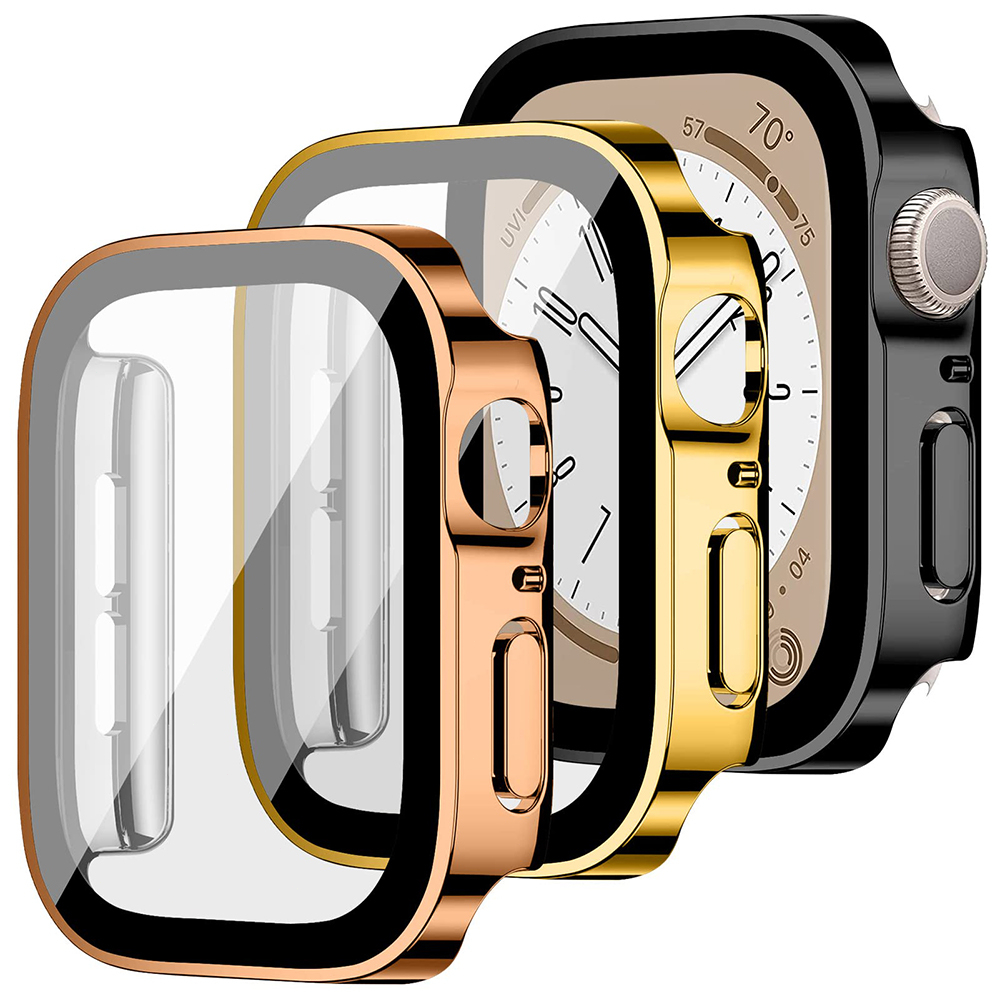 ภาพหน้าปกสินค้าเข้ากันได้กับ Apple Watch Series 7 65 4 SE พร้อมกระจกนิรภัยกันรอยหน้าจอกันน้ําสําหรับ iWatch