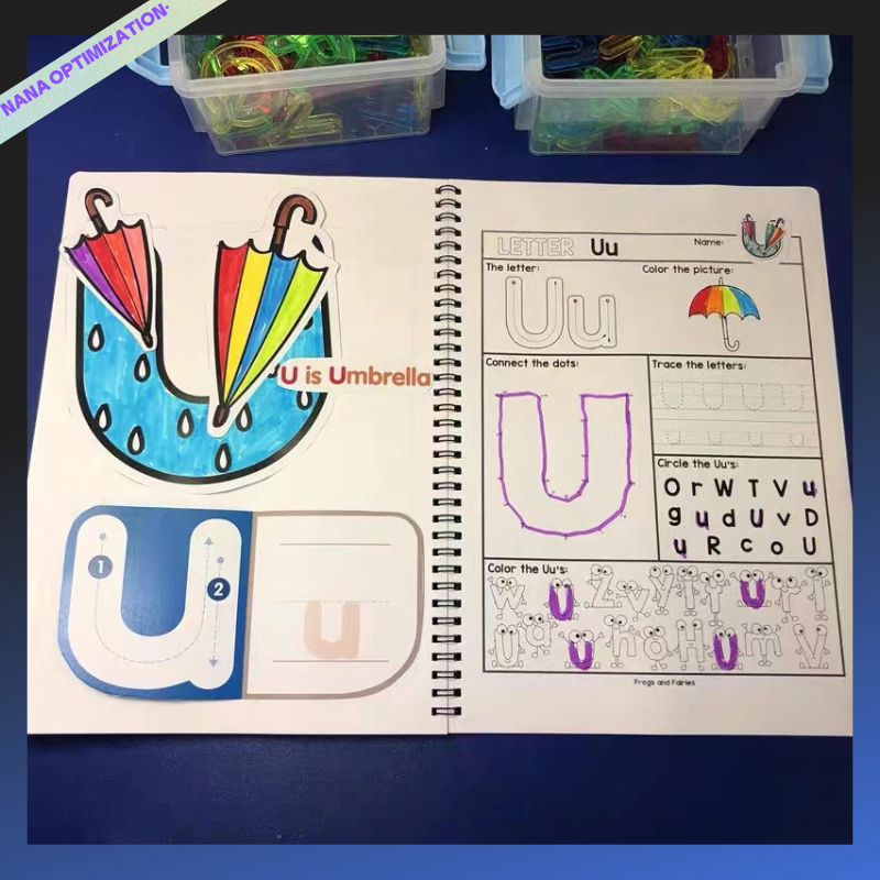 สมุดคัดลอกลาย ABC ตัวอักษรภาษาอังกฤษ 26 ตัว และเคสล่าง สําหรับการเรียน ...