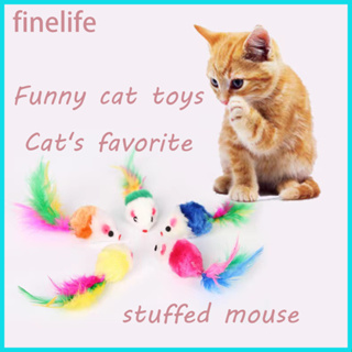 finelife]😸🐭Plush fake mouse, feather tail, cat toy, amuse cats, relieve cat stress🐭🎐