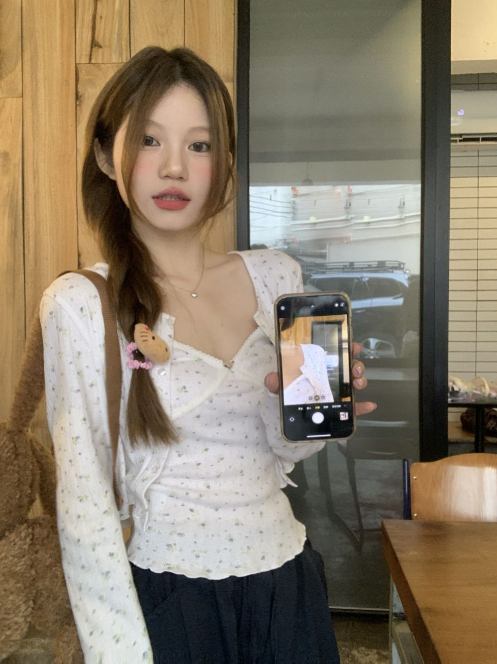 love flower เสื้อคาร์ดิแกนแขนยาว ลายดอกไม้ กันแดด และเสื้อกล้าม สองชิ้น