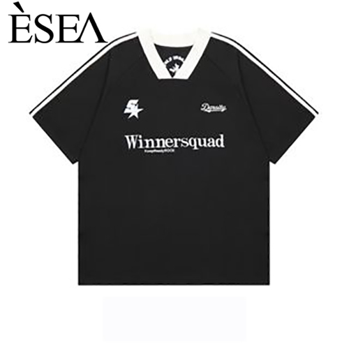 esea-เสื้อยืดผู้ชาย-แนวโน้มหลวม-ins-เสื้อยืดผู้ชายทุกคู่-การออกแบบดั้งเดิม-ความรู้สึก-สไตล์อเมริกัน-ไฮสตรีท-สีตัดกัน-แขนสั้น