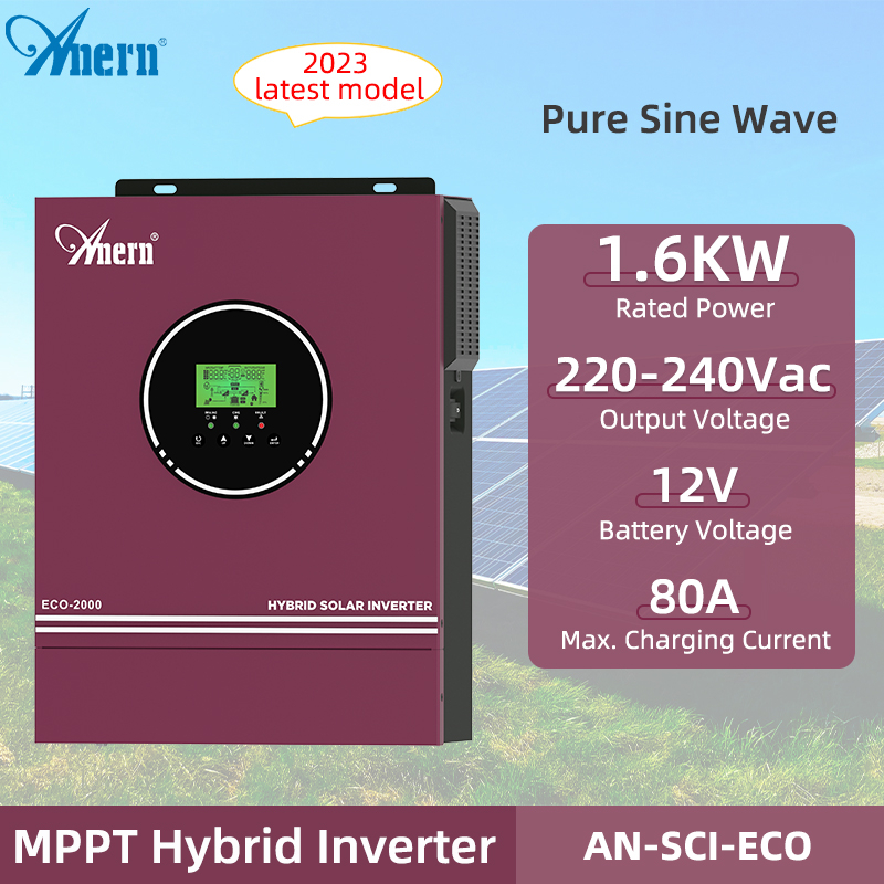 Anern 1.6KW MPPT Hybrid inverter Pure Sine Wave อินเวอร์เตอร์พลังงานแสง ...