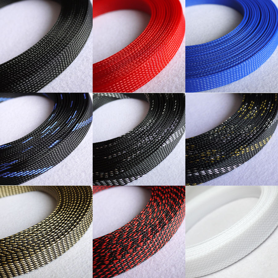 5M 20mm New Tight High Density PET Expandable Braided Sleeve Wire Cable ...