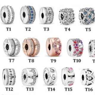 Pandora จี้คลิปหนีบ รูปโลโก้ สีโรสโกลด์ สําหรับของขวัญวันเกิดผู้หญิง p825