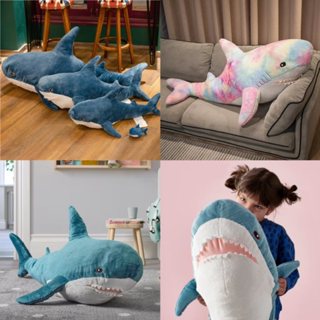 IKEA ของแท้ 100% ตุ๊กตาฉลาม หมอนปลาฉลาม ของเล่นตุ๊กตา โซฟาหมอนขนาดใหญ่ ของตกแต่งบ้าน ของขวัญวันเกิด ของขวัญสำหรับเด็ก