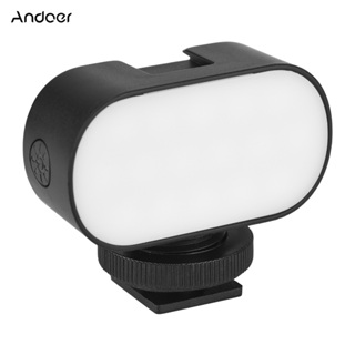 Andoer ไฟวิดีโอ RGB LED RGB Vlog เติมแสง 7 สี CRI95+ แบตเตอรี่ลิเธียมในตัว พร้อมเมาท์ Cold Shoe สําหรับสมาร์ทโฟน กล้องแอคชั่น Vlog ถ่ายทอดสด