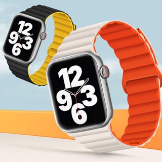 สายนาฬิกาข้อมือซิลิโคน แม่เหล็ก ปรับได้ สําหรับ Apple Watch ultra 49 มม. Band 45 มม. 44 มม. iwatch 41 มม. 40 มม.
