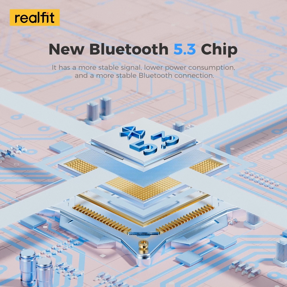 realfit F2 หูฟังบลูทูธเบสที่ยอดเยี่ยมหูฟังไร้สายพร้อมไมโครโฟน 5H เล่นยาวสไตล์เดียวกันกับ Bass หูฟัง Lenovo LP40 Pro