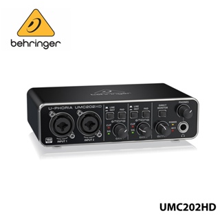 Behringer U-Phoria UMC202HD ออดิโอไฟล์ 2x2, 24-Bit / 192 kHz อินเตอร์เฟซเสียง USB พร้อมไมค์พรีแอมป์ Midas