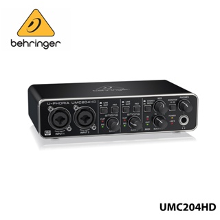 Behringer U-Phoria UMC204HD ออดิโอไฟล์ 2x4, 24-Bit/192 kHz อินเตอร์เฟซ USB เสียง MIDI พร้อมไมโครโฟน พรีแอมป์