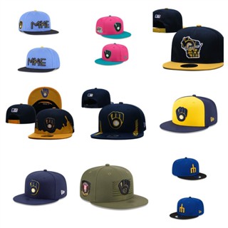 MLB Milwaukee Brewers หมวกเสื้อกีฬากลางแจ้งแบบปรับได้