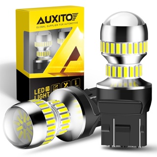Auxito หลอดไฟซีนอน LED 7443 T20 7441 7444 6000K สีขาว สําหรับไฟเบรกท้าย 2 ชิ้น
