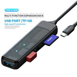 4in1 ฮับ USB C USB 3.0 5Gbps การ์ดรีดเดอร์ SD TF TypeC สําหรับแล็ปท็อป โทรศัพท์มือถือ แท็บเล็ต