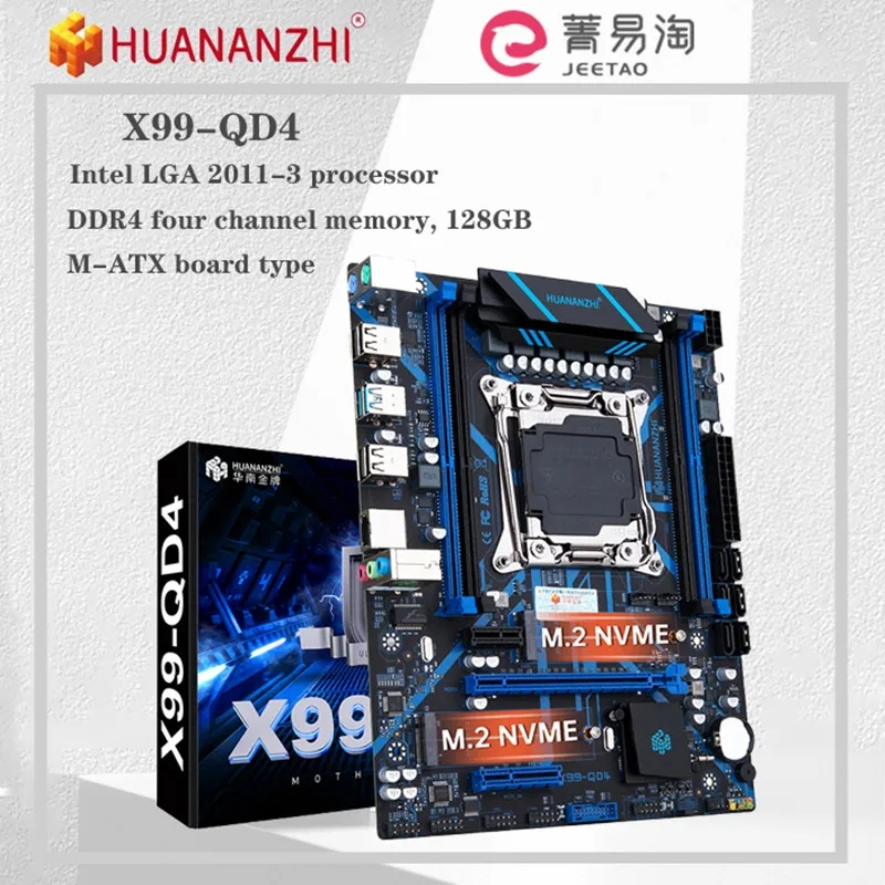 Huananzhi เมนบอร์ด QD4 LGA 2011-3 Intel XEON E5 V4 V3 หน่วยความจําสี่ ...