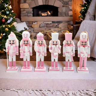 [Dolity2] ฟิกเกอร์ตุ๊กตาทหาร Nutcracker 6 ชิ้น เหมาะสำหรับเทศกาล งานปาร์ตี้ ของตกแต่งบ้าน ปาร์ตี้คริสต์มาส