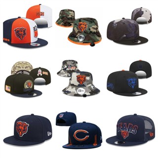 NFL Chicago Bears หมวกปีกปีกแบนแบบปรับได้หมวกกีฬากลางแจ้ง