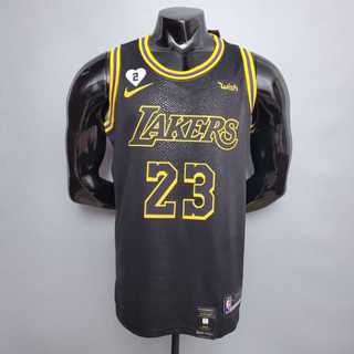 เจมส์ #เสื้อกีฬาบาสเก็ตบอล Nba Jersey 23 Lakers สีดํา