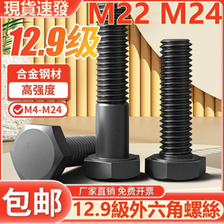 ((M24 M22 M24) สกรูหกเหลี่ยม เหล็กอัลลอย เกรด 12.9 แข็งแรงสูง M22M24