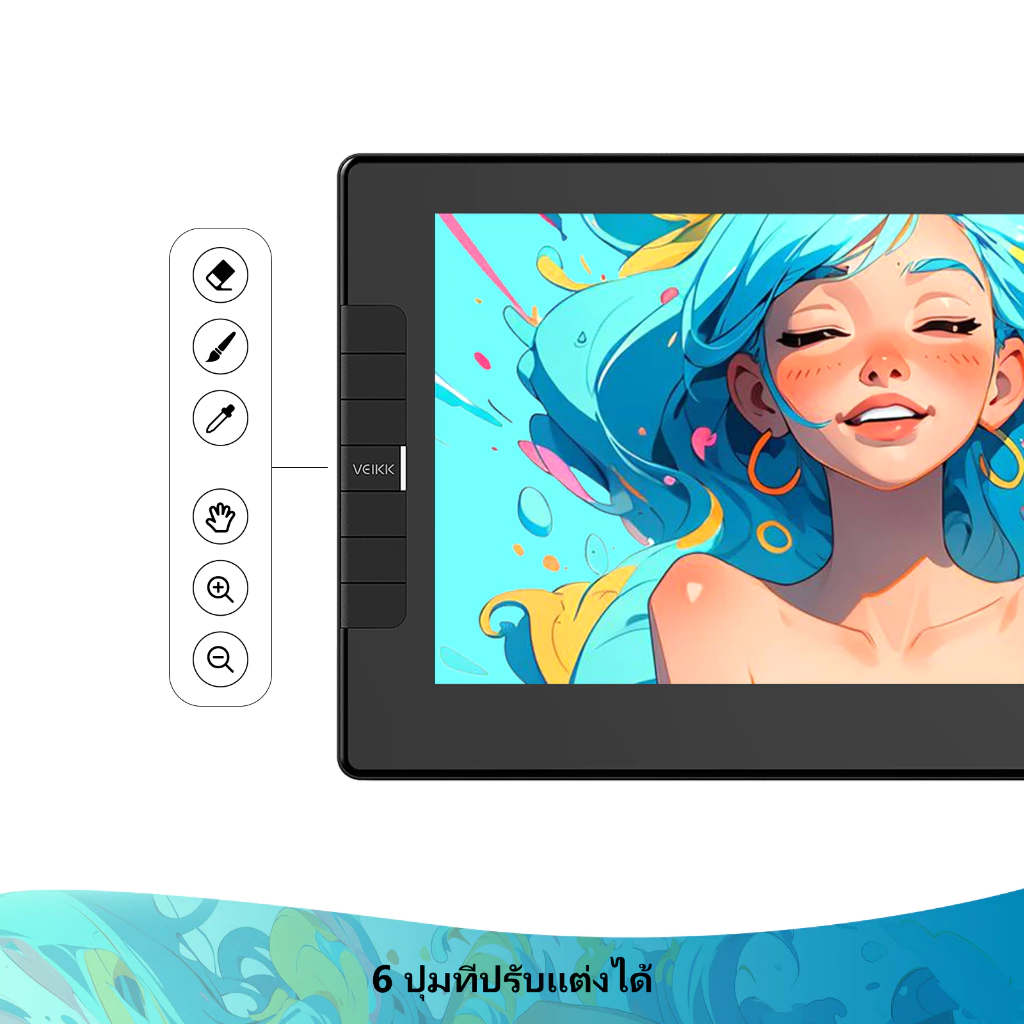 VEIKK VK1200 v2 เมาส์ปากกาพร้อมจอวาด 11.6 นิ้ว การแสดงกราฟิก หน้าจอเคลือบแบบเต็ม ความไวต่อแรงกด 8192 ระดับ 290 PPS