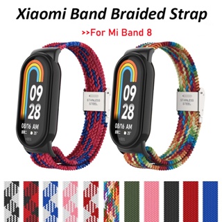 สายนาฬิกาข้อมือไนล่อนถัก ระบายอากาศ แบบเปลี่ยน สําหรับ Xiaomi mi band 8 mi band6 band8 mi band 8 band8