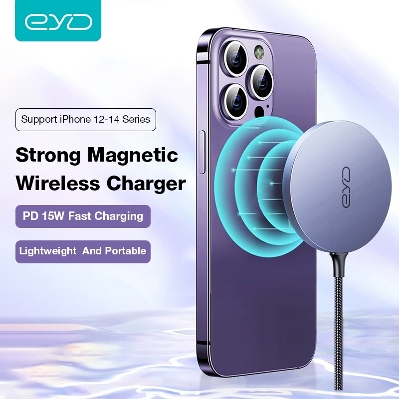 EYD C09 Qi Magnetic Wireless Charger สำหรับ iPhone 14/13/12/11/X(15W ...