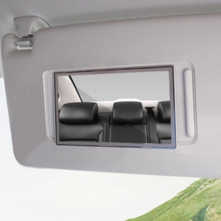 กระจกแต่งหน้า ที่บังแดดภายในรถยนต์ แบบพกพา กระจกแต่งหน้า ม่านบังแดด กระจกเครื่องสําอาง ที่บังแดดอัตโนมัติ HD กระจกโต๊ะเครื่องแป้ง กระจกสเตนเลส กาวด้านหลัง