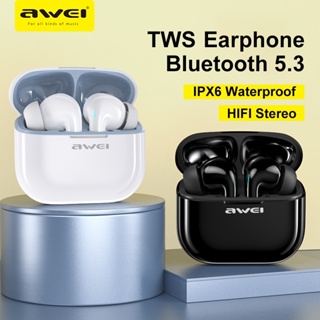 Awei T1 Pro TWS หูฟังอินเอียร์ บลูทูธ 5.3 ไมโครโฟนในตัว HIFI สเตอริโอ ควบคุมสัมผัส IPX6 กันน้ํา