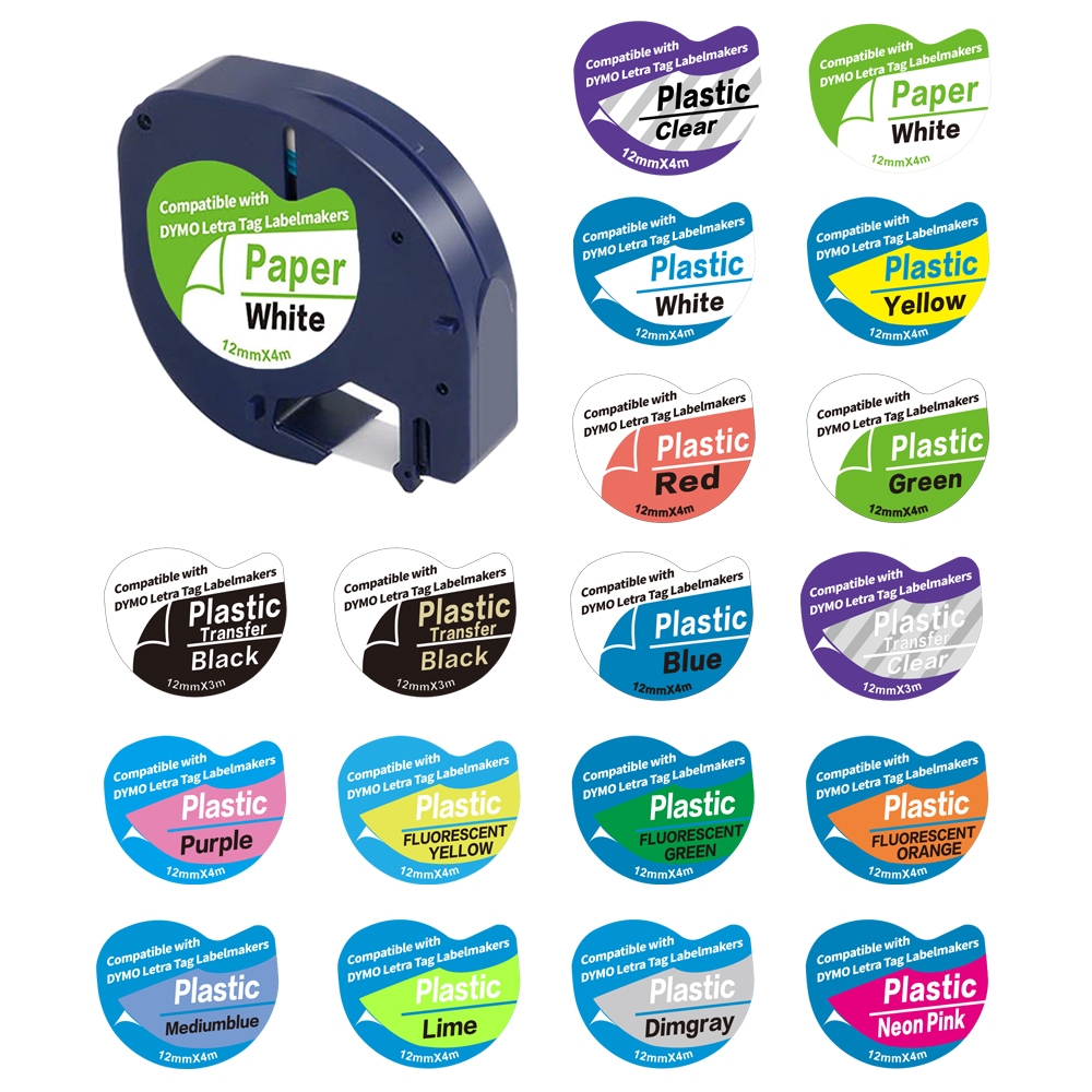 เทปพิมพ์ฉลาก Dymo LetraTag Label Tape 91200 91201 12267 LT-335 LT-135 ...