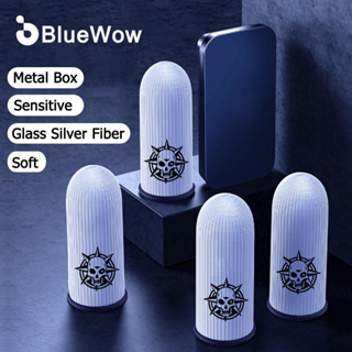 Bluewow ปลอกสวมนิ้วมือ คาร์บอนไฟเบอร์ ระบายอากาศ สีเงิน สําหรับเล่นเกม PUBG Touch Screen Pro S46