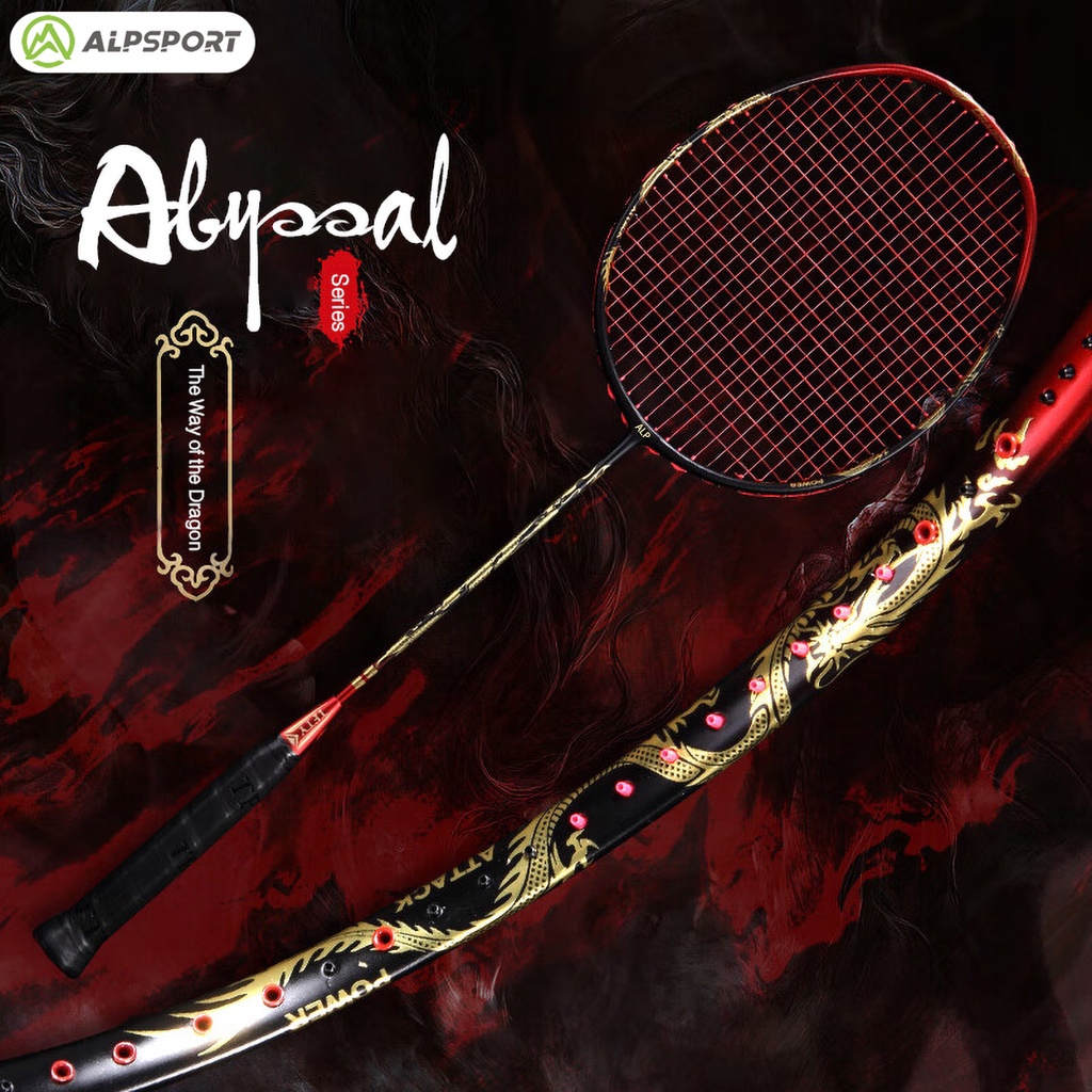 ALP QY 4U Max 35Lbs Golden Dragon 100% Full Carbon Fiber Badminton ...
