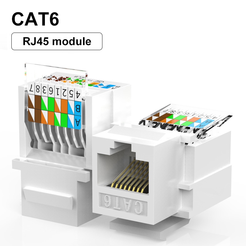Jt-com โมดูลแจ็คเชื่อมต่อเครือข่ายอีเธอร์เน็ต Cat6 Cat5E RJ45 ตัวเมีย ...