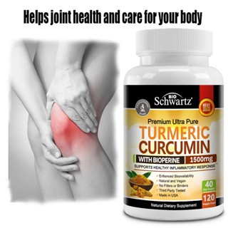 Turmeric Curcumin with BioPerine 1500mg - Natural Joint &amp; Healthy Inflammatory Support with 95% Standardized Curcuminoids for Potency &amp; Absorption