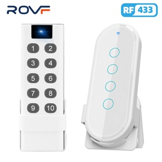 ภาพหน้าปกสินค้าROVF  รีโมทคอนโทรลไร้สาย 433 Mhz 10/4 ปุ่ม Ev 1527 Code Key Rfสำหรับควบคุมภายในบ้าน ที่เกี่ยวข้อง