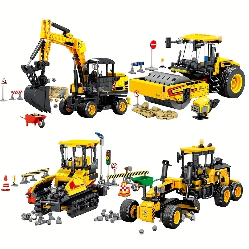 sembo-block-บล็อก-sembo-712018-21-ก่อสร้างเทคนิค-sany-excavator-bulldozer-โมเดลของเล่นอาคารบล็อกเด็ก-diy-อิฐของขวัญเด็กผู้ชาย