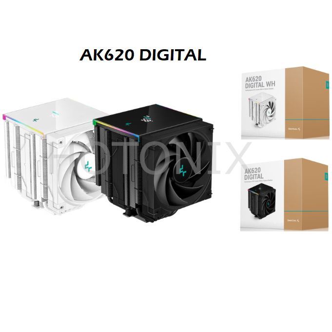 Deepcool AK620 DIGITAL PRO CPU air cooler dual tower 6 ท ่ อความร ้ อน 260W สําหรับ LGA1700/1200/115x/AM5/AM4