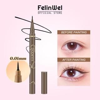 Felinwel - อายไลเนอร์ แบบน้ํา บางเฉียบ กันน้ํา, แต่งหน้าเกาหลี สําหรับผู้หญิง แห้งเร็ว เรียบเนียน ติดทนนาน ปากกาขนตาล่าง เครื่องสําอาง