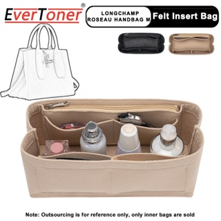 Evertoner กระเป๋าเครื่องสําอาง ผ้าสักหลาด มีซิป สําหรับ LONGCHAMP ROSEAU กระเป๋าถือ M