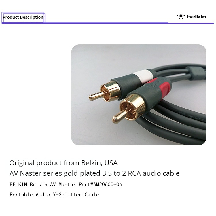 belkin-belkin-3-5-สายสัญญาณเสียง-rca-หัวบัวคู่-สําหรับคอมพิวเตอร์-มือถือ