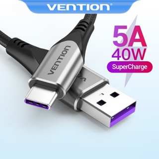 สินค้า [ส่งไวจากไทย] Vention สายชาร์จ 5A USB C ชาร์จเร็ว สายเคเบิลชาร์จ ไนลอน สําหรับโทรศัพท์มือถือ