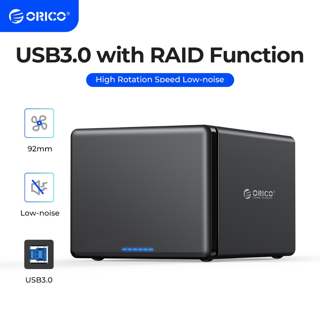 Orico พร้อม RAID นิ้ว 2/4/5 Bay TypeC HDD Enclosureium 5Gbps HDD  Docking Station รองรับ 80TB Haid Disk HDD Case (NS500RU3)